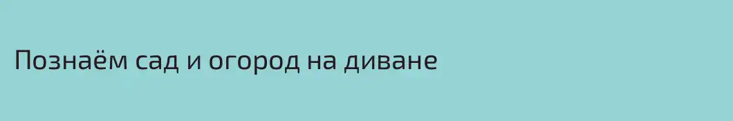 Познаём сад и огород на диване